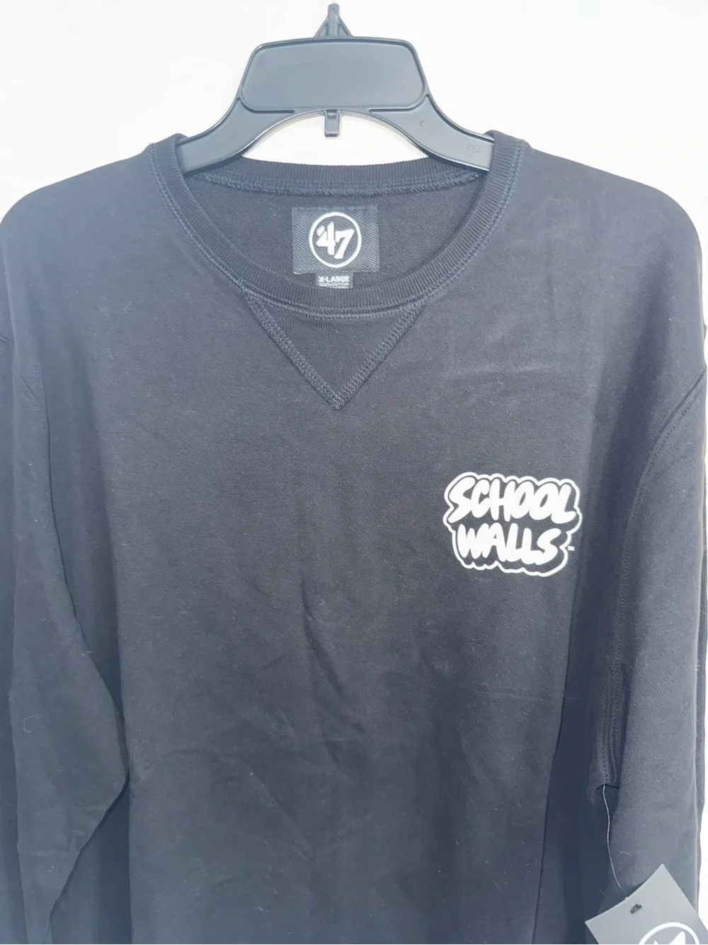 47 Black Crewneck with White 